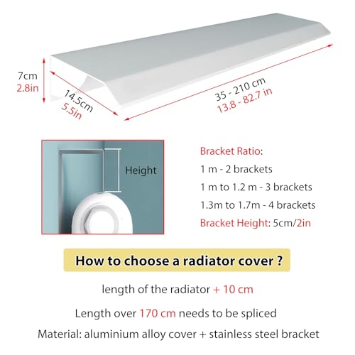 Cubierta de radiador para habitaciones infantiles estante protector de aluminio blanco 3