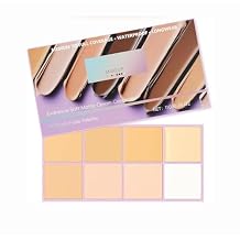Soft Matte Cream Concealer 8 Shade Fade Palette, Soft Matte Cream Foundation, Waterproof Full Coverage Cream, Under-Eye Brightening Light color