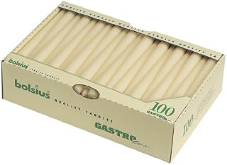 Bolsius Tapered Dinner Candles - 10 Inch - 100 Pack - Ivory