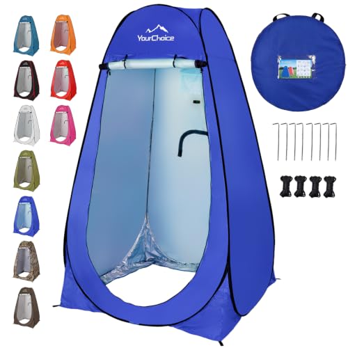Image of Your Choice Pop Up Shower Tent 47.2 inch Wx74.8 /82.7 inch H Privacy Changing Tent | Waterproof Silver Coating Portable Shelter with Carry Bag for Camping, Beach, RV, Hiking, Fishing