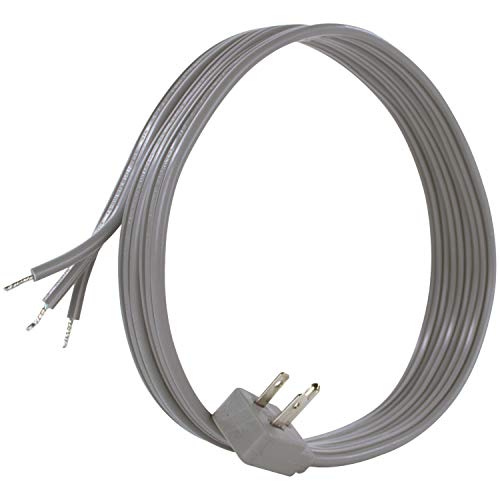 Certified Appliance Accessories 15-0346 15-Amp Appliance Power Cord, 6 Feet, 3 Wires, Grounded, Right Angle Plug Head, Gray #TOP6