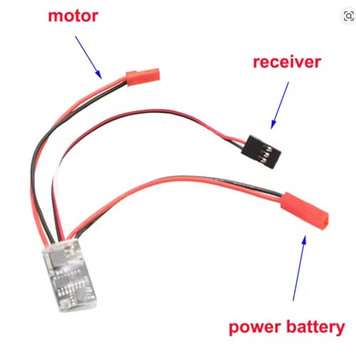 10A Brushed ESC 1-3S Two Way Motor Speed Controller with Brake/Without Brake 1A BEC for RC Vehicle Car Boat Model(Two Way no Brake)