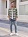 COOFANDY Men's Casual Button Down Regular Fit Long Sleeve Plaid Flannel Shirts Green