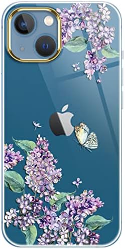 luolnh Compatible with iPhone 13 Case with Flower,for Girly Women,Shockproof Clear Floral Pattern Hard Back Cover for iPhone 13 6.1 inch 2021-Wildflowers