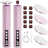 Ehomfory 2-in-1 Pedicure Elettrico senza Fili, Set per Pedicure a 9 Velocità Regolabili con Display a LED, Lima Elettronica per la Cura Dei Piedi, Set per Manicure Elettrica per Donne