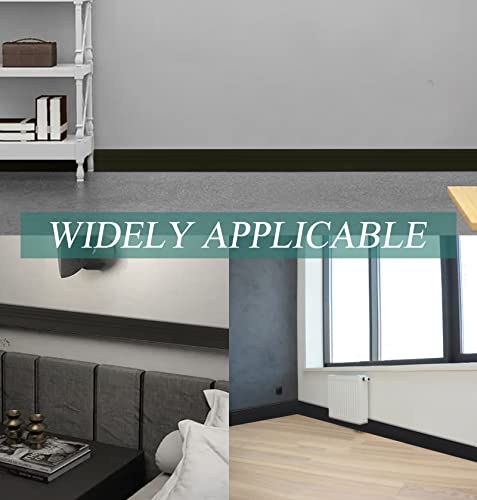 Yefanxi 16.4Ft Upgrade Peel And Stick Rubber Wall Base Molding Trim,Flexible Baseboards Moulding Trim,Vinyl Wall Baseboard Moulding Trim,Home Decor For Wall, Baseboard, Ceiling 丨 Black #TOP4