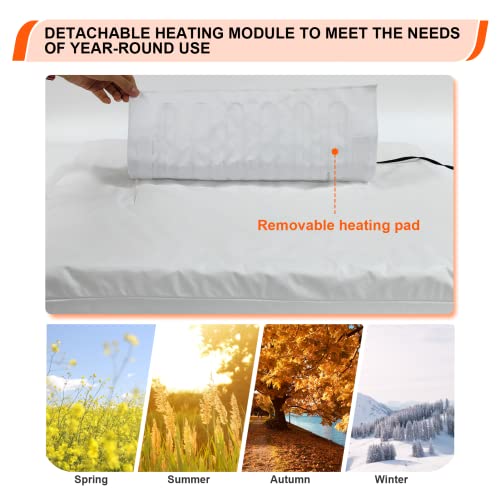 Heated Dog Bed, 12V Safe Voltage Far Infrared Electric Heating Arthritis Orthopedic Dog Bed With Thickened Memory Foam, Aexinbo Heated Pet Bed With Waterproof Cover For Medium Dogs, Large Dogs (Large) #TOP6