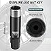 Bestwork 10 Spline Lug Nut Key, Replacement for TA20-17/19, Compatible with Bimecc 10 Spline Lug Nut Socket for Passenger Car/SUV/Truck, with 17mm & 19mm Hex Drive, Double Layer Reinforcement