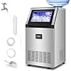 Ice Maker Commercial Ice Machine 200 lbs /24H, 33 lbs Large Storage Capacity Bin, Under Counter or Freestanding Ice Cube Makers Stainless Steel for Restaurant Bar Cafe