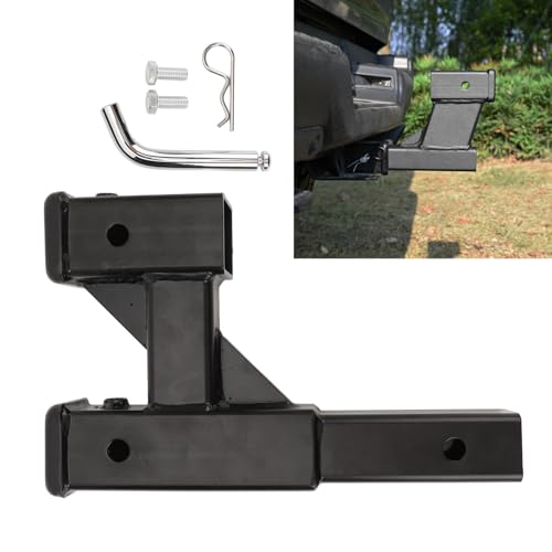 Double Hitch Receiver, 2 Inch Trailer Dual Hitch Extension Riser Hitch Adapter Fits for 2 Inch Receiver Extender to 9.65 Inch for Car SUV Pickup Truck RV by Fabater - Image 2