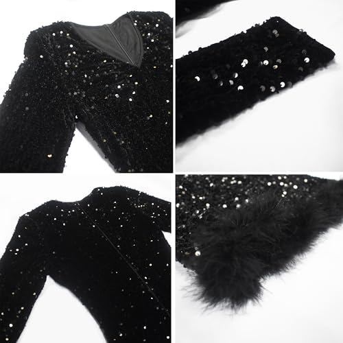 Image of Jigfar Women's Sexy Rhinestone Sheer Mesh See Through Bodycon Dress Birthday Party Club Night Outfits