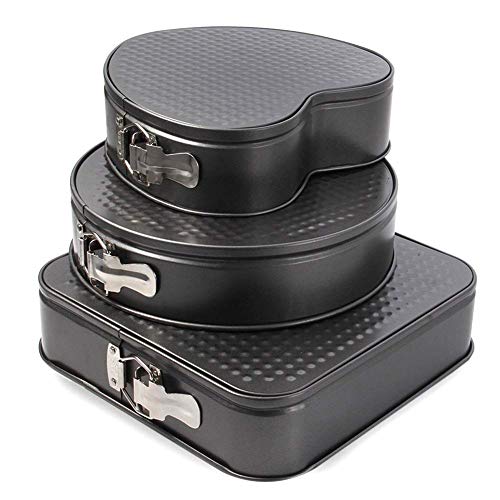 QUICK UNBOX Aluminium Set of Heart Round Square Shape Cake Moulds for Microwave Oven Cake Tins, Pan, Trays for Baking Bakeware Tools for Kitchen