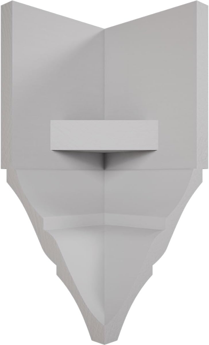 3 5/8"W x 3 5/8"P x 7 1/2"H Americraft Solid Paint Grade Wood Inside Crown Moulding Block for Profiles up to 4"H x 3 5/8"P, Primed Pine