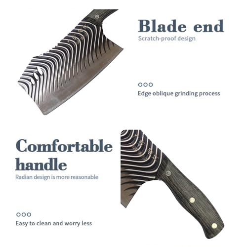 Image of Machado Forging Serbian Chef Knife Set - 12 inch Full Tang High Carbon Clad Steel Butcher Cleaver with Knife Sharpener - Perfect for Vegetables, Fish, Meat - Ideal for Kitchen, Hotel, Restaurant