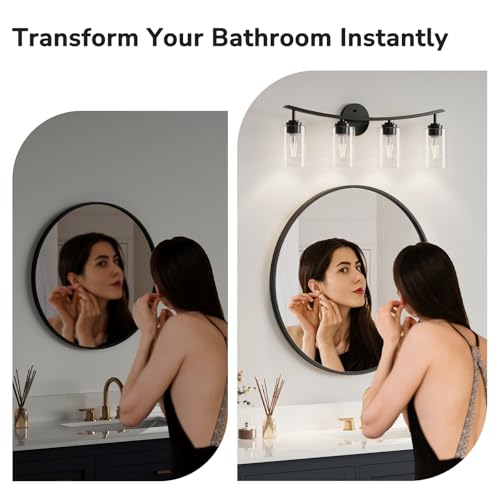 Image of USHOWER 4-Light Inner Arc Bathroom Light Fixtures