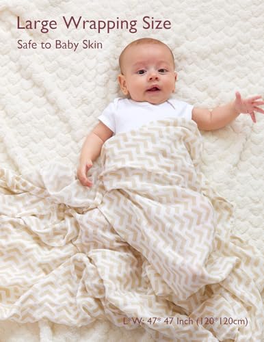 Image of Momcozy Muslin Swaddle Blankets, 4-Pack Breathable and Skin-Friendly Receiving Blankets, Best Wishes Swaddle Blanket Shower Gifts & Baby Registry Essentials, Large 47 inchx47 inch, Stellar Orbit