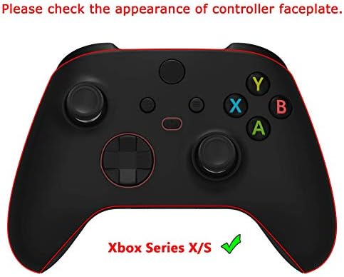 eXtremeRate Flexor Rubberized Side Rails Grips Trigger Stop Kit dla Xbox Series X/S Controller, Diamond Teksturowana Szkarłatny Czerwony Anti-Slip Ergonomic Trigger Stopper Handle Grips dla Xbox Core Controller