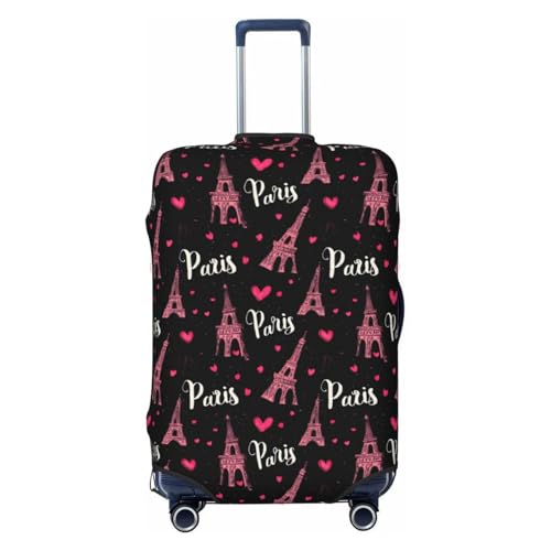 Luggage Cover Protector - Paris Eiffel Heart Print Suitcase Covers for Luggage Fit 29-32 Inch Suitcase