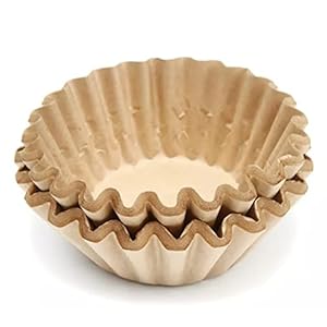 Natural Unbleached Brown Biodegradable Extra Large Coffee Filters 10, 12, 13, 14, 15 Cup Basket for Commercial, Home Coffee Maker Extra High Extra Wide, Anti ground, 9.75″ Flattened Diameter (100 Pcs)