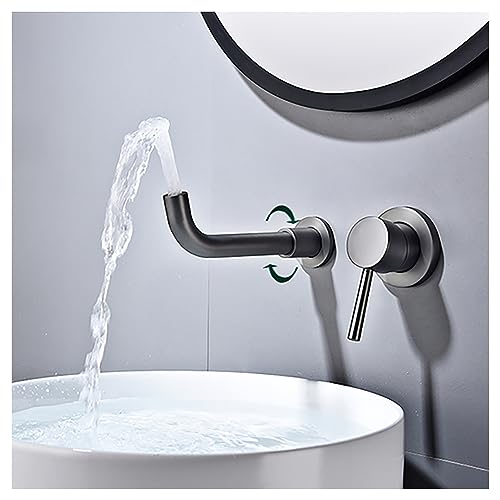 Robinet de lavabo encastrable chrome à double commande pour salle de bain moderne - 4