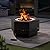 Sunjoy 28 in Smokeless Fire Pit with Removable Ash Pan, Outdoor Portable Hexagonal Wood Burning Fireplace with PVC Cover and Fire Poker,Ideal for Camping, Bonfire, and Backyard, Black