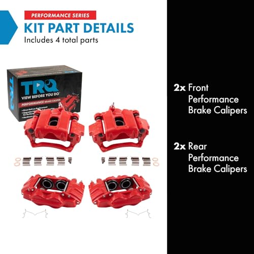 Image of TRQ Brake Caliper Set Performance Compatible with 2003-2009 Toyota 4Runner 2007-2014 FJ Cruiser