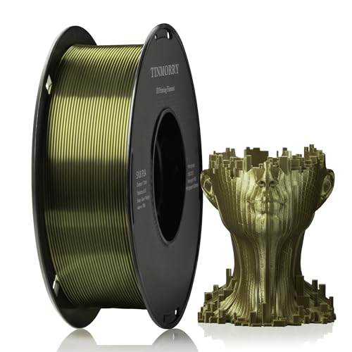 Image of PLA Filament 1.75mm, TINMORRY 3D Printer Filament, 1kg (2.2lbs), Compatible with Bambu FDM 3D Printer, Silk Bronze