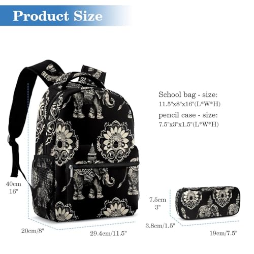 Grand cartable vintage éléphant indien résistant pour collégien - 2