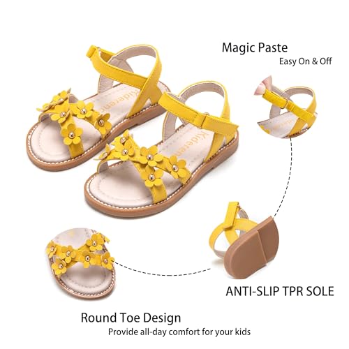 Image of Kiderence Toddler Flower Girl Sandals Open Toe Dress Shoes Wedding Party