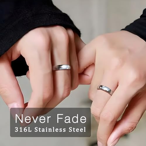 18Pcs Non Tarnish Silver Rings Set for Women & Men, 316L Gold Plated Stainless Steel Rings Bulk 2mm 4mm 6mm4