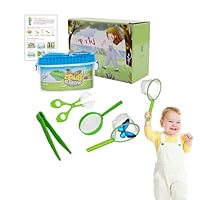 6 Pcs Outdoor Explorer Kit for Kids Insect Catching Kit Kids Toys Adventure Kit with Insect Observation Box Magnifying Glass,Tweezers, Insect Net for Boys Girls Adventure