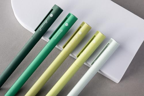 Image of DIVERSEBEE Gel Ink Pens Assorted Colors, 0.5 mm Fine Point, Bible Pens No Bleed Through with Cute Fine Tip, Bible Study Journaling Supplies Set, 5 Pack (Green)