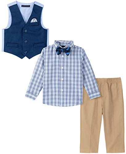 Image of Nautica Baby Boys 4-piece Suit Set with Dress Shirt, Vest, Pants, and Tie