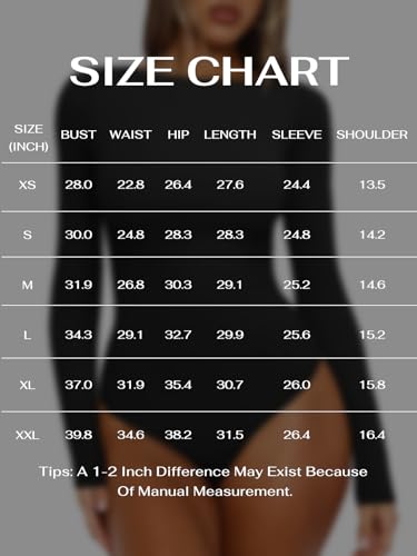 REORIA Women s Boat Neck Long Sleeve Bodysuit Basic Going Out Body Suit Top - image 5
