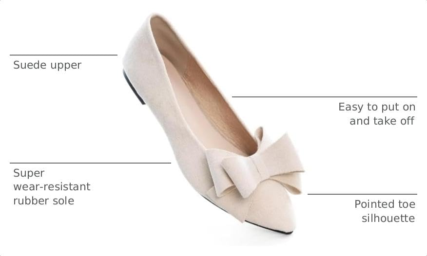 Image of TN TANGNEST Women Fashion Bowknot Flats Comfort Pointed Toe Dress Shoes