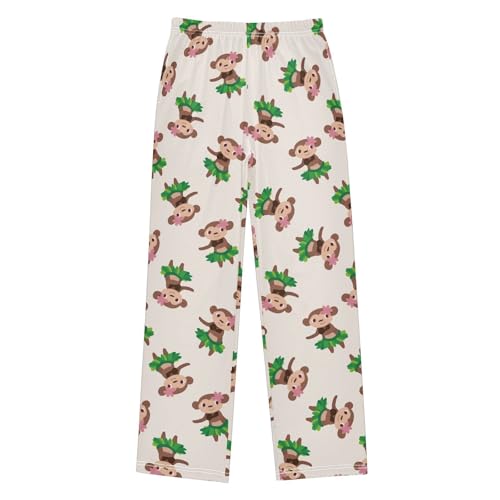 ZZXXB Monkey Dancing Boys Long Pants Soft Trousers Elastic Waist Kids Lounge Bottoms with Pockets S-XL