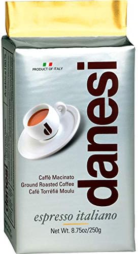 Danesi Caffe Italian Espresso Ground Coffee Medium Roast - Espresso Coffee Ground Medium Roast Ground Coffee - Ground Espresso Coffee Grounds - Best Ground Ground Coffee Fine - Gold (8.75oz, 1 pack)