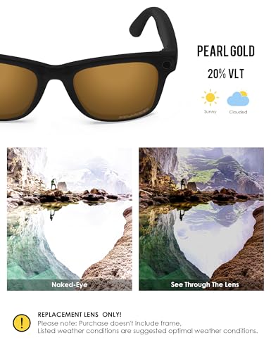Image of BLAZERBUCK Photochromic Replacement Lenses Compatible with Ray-Ban Meta Wayfarer RW4006 | RW4012 (Gen 2) 50mm Smart Glass