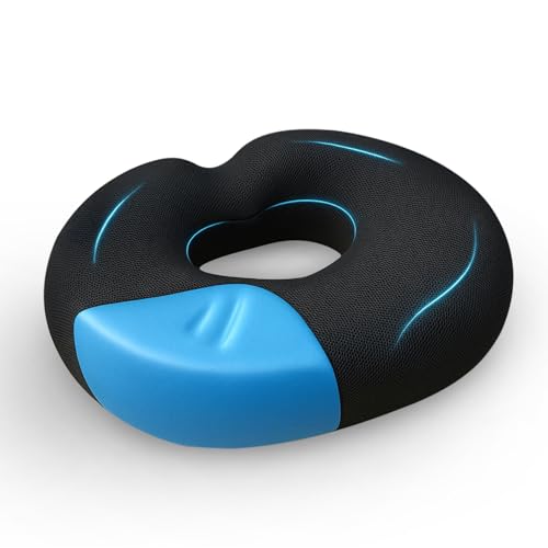 Image of Sleepsia Donut Pillow for Tailbone Pain |1 Year Warranty| Coccyx Seat Cushion for Chair-Hemorrhoid& Piles Pillow-Car Seat Donut Cushion Hemorrhoids Fistula Prostate Post Relief (Memory Foam)