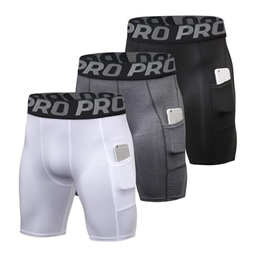 Compression Shorts Mens 3 Pack or 1 Pack Sports Anti-Chafing Underwear Base Layer Shorts Quick Dry Running Shorts with Phone Pockets Cycling Tights for Workout Athletic Rugby Short Protect Leg Skin