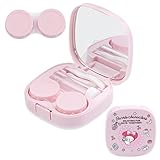 U-CHYTY Kitty Contact Lens Case with Mirror Portable Soak Storage Kit Cartoon Contact Lens Box Holder Container for Teen Travel Carry Set -02