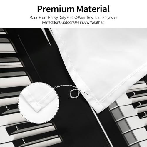 Drapeau de jardin touches de piano double face avec œillets - 5