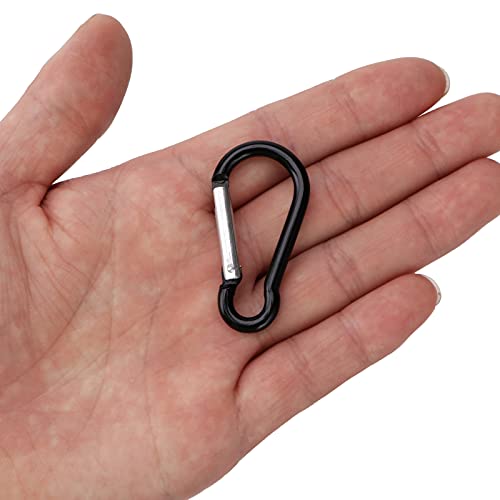 Samloo 30Pcs Small Aluminum Carabiner Spring Clip Hook Keychain For Camping Hiking Fishing Traveling Backpack Bottle Diy (Black) #TOP4