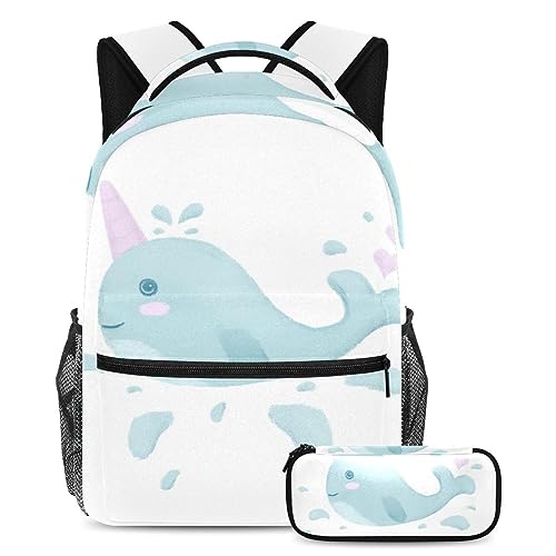 Sac de voyage pour étudiants Love Narval avec sa trousse assortie pour les cours