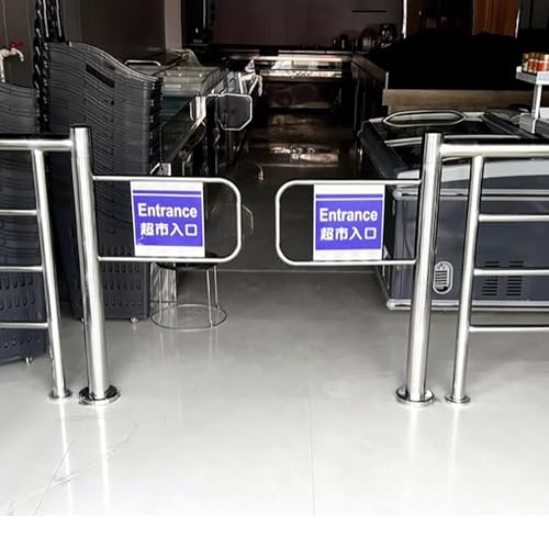 Cancello Automatico a Battente - Porta Metallica unidirezionale con Funzione di Rimbalzo e Design a Spinta Manuale - Soluzione di Accesso Sicuro per supermercati e ingressi ad Alto