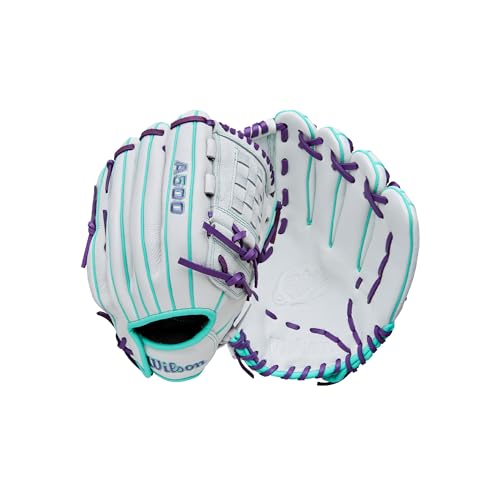 Wilson 2026 A500 Siren 12" Infield/Pitcher Fastpitch Softball Glove - Right Hand Throw, White/Seafoam/Purple by WILSON - Used condition - US$65.05