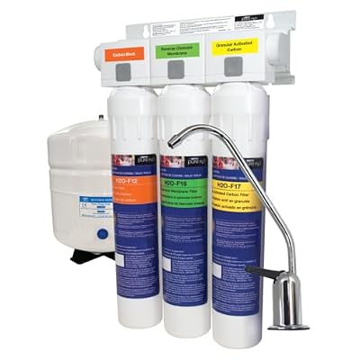 Watts Premier H2O-DWRO300 Pure H2O 3-Stage RO (Reverse Osmosis) Under Counter Water Filtration System, Chrome Faucet, 3 Gallon Storage Tank, Carbon Block Filter, Membrane, GAC Filter