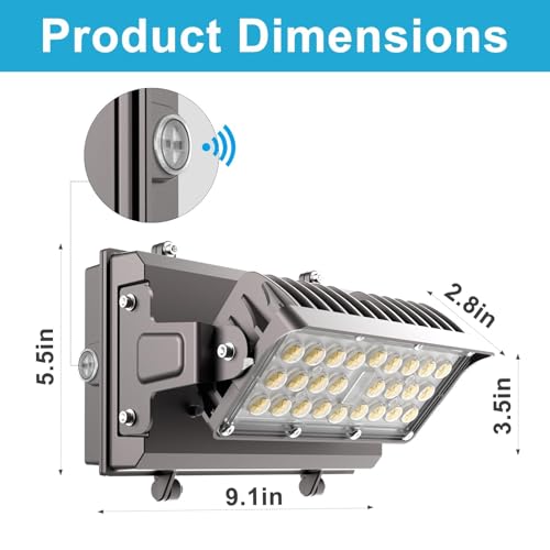 Image of Lightdot 4Pack 150W LED Wall Pack Lights, 360 Adjustable Panel with Dusk to Dawn Photocell, 22500Lm 5000K, IP65 Waterproof & Advanced Heat Dissipation Outdoor Security Lighting(Height:10~20ft)
