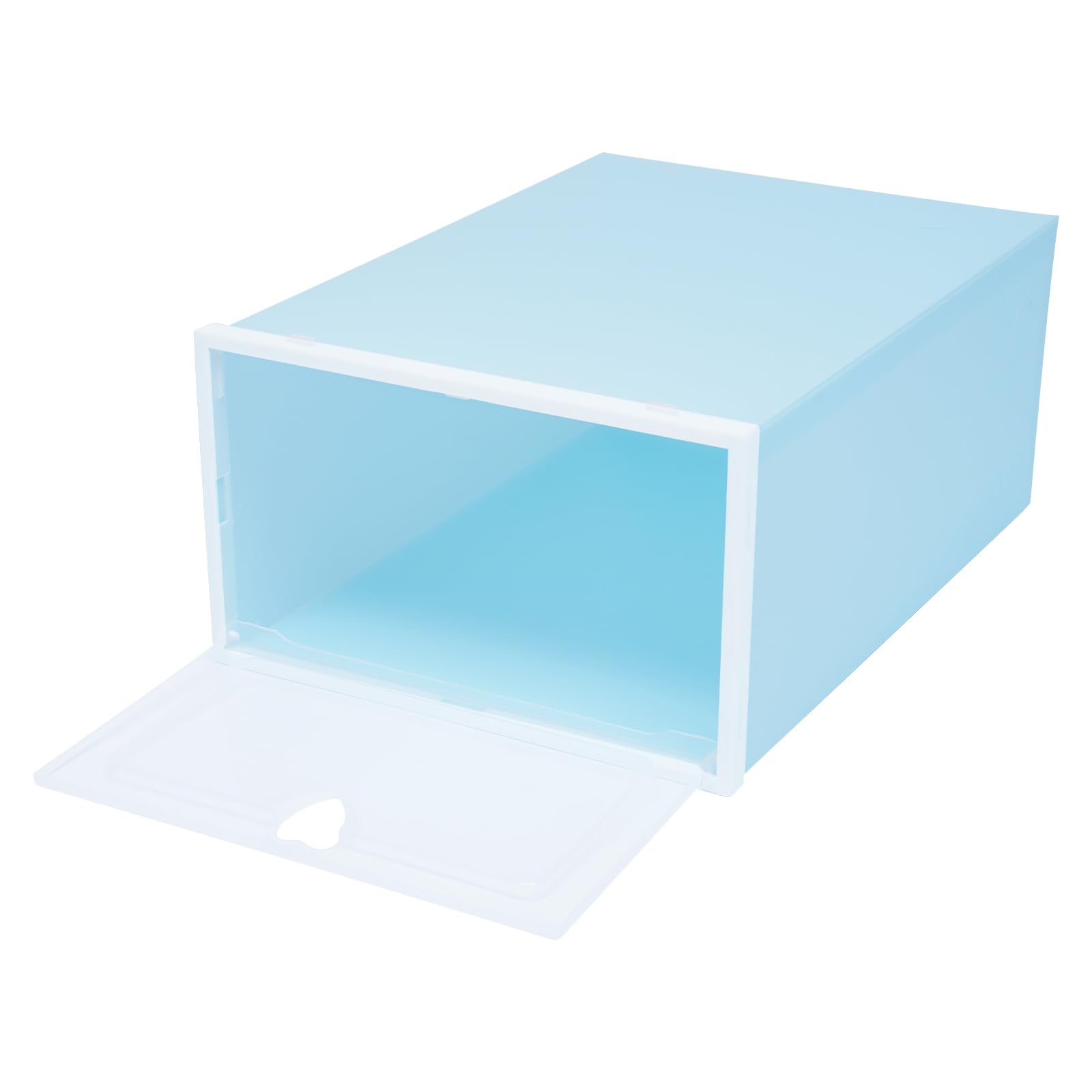 20 scatole per scarpe, 33 x 23 x 14 cm, trasparente, impilabili, in plastica, per uomini e donne (blu)
