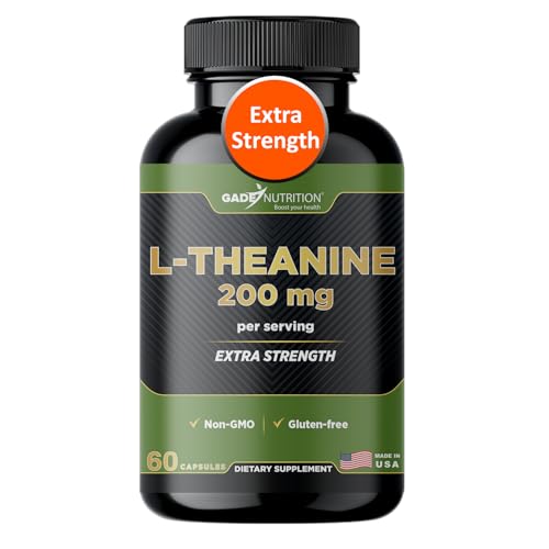 Gade Nutrition L-Theanine Supplement 200 mg Mood & Sleep Support | Vegetable Capsules | Non-GMO, Gluten-Free, Made in USA |